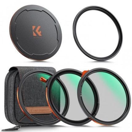 K&F Concept Nano-X 72mm Magnetic Filter Kit – CPL + ND2-32 + Black Mist 1/4 with Adapter Ring & Cap