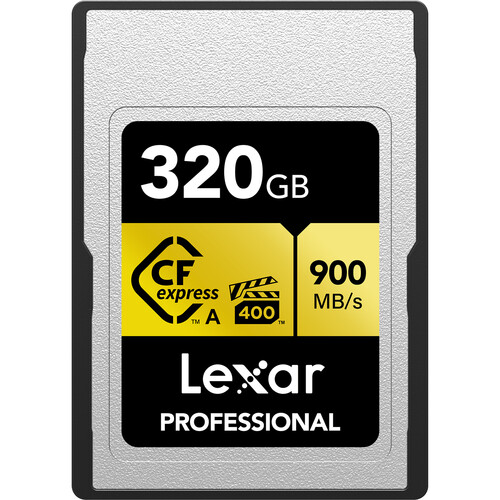 Lexar 320GB Professional CFexpress Type A Card GOLD Series Lexar 320GB Professional CFexpress Type A Card GOLD Series